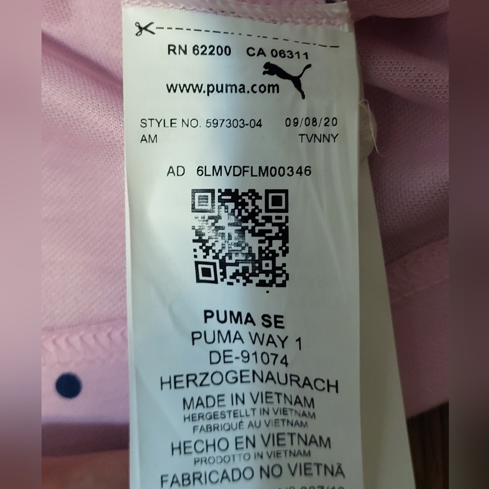 Men’s XL Puma Arnold Palmer Colab Golf Polo Shirt Pink Performance Wear C10 - Picture 6 of 8